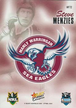2007 Select Champions - Holofoil Parallels #HF72 Steve Menzies Back